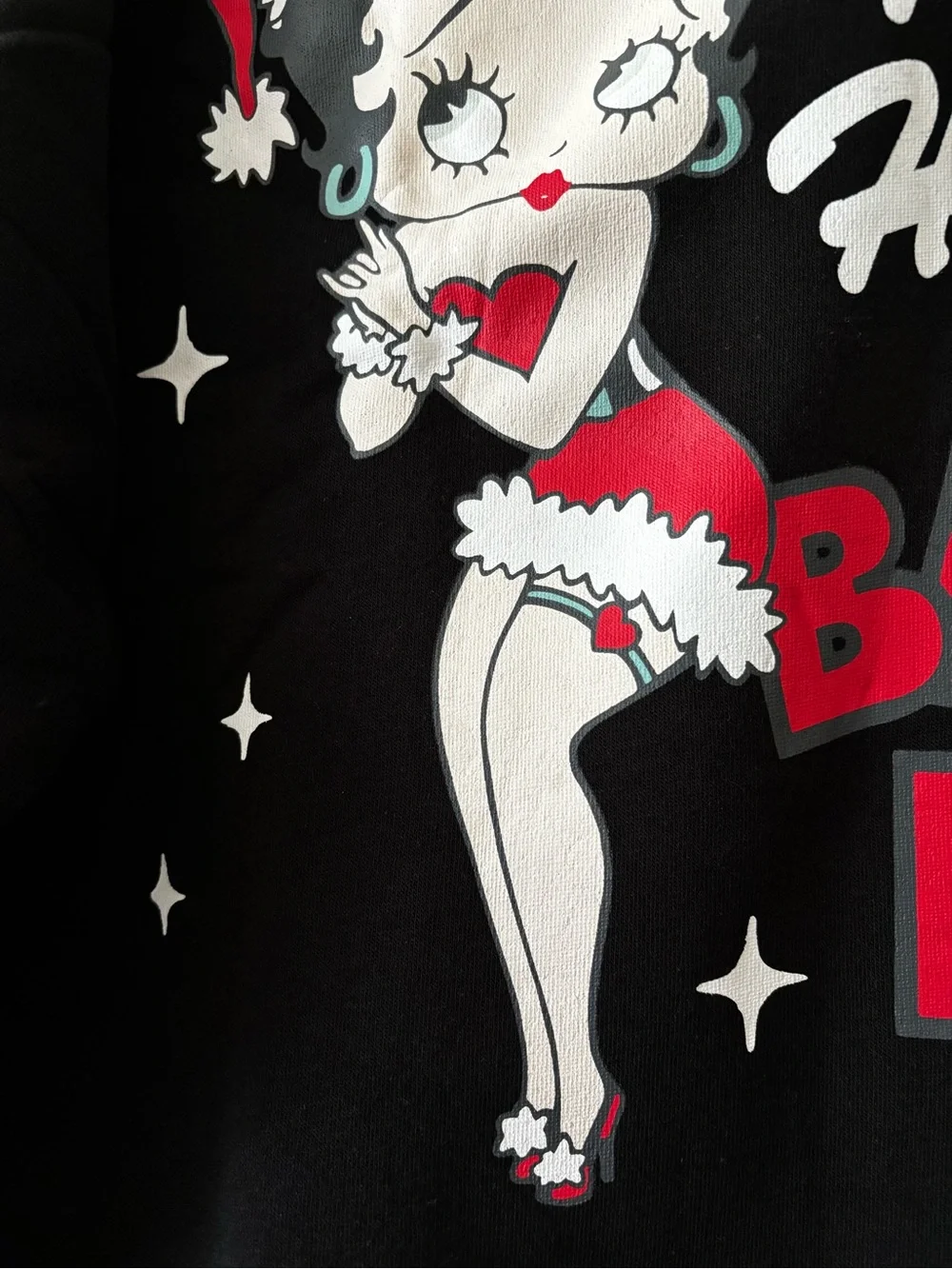 Betty Boop Black Holiday Sleep Sweatshirt Dress with Spa Headband size 3X